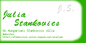 julia stankovics business card